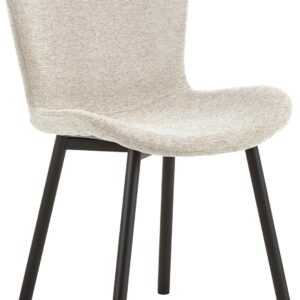 ACT NORDIC Esra spisebordsstol, m. lynlås - beige stof og mat sort stål
