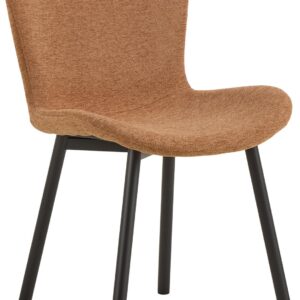 ACT NORDIC Esra spisebordsstol - terracotta stof og sort stål