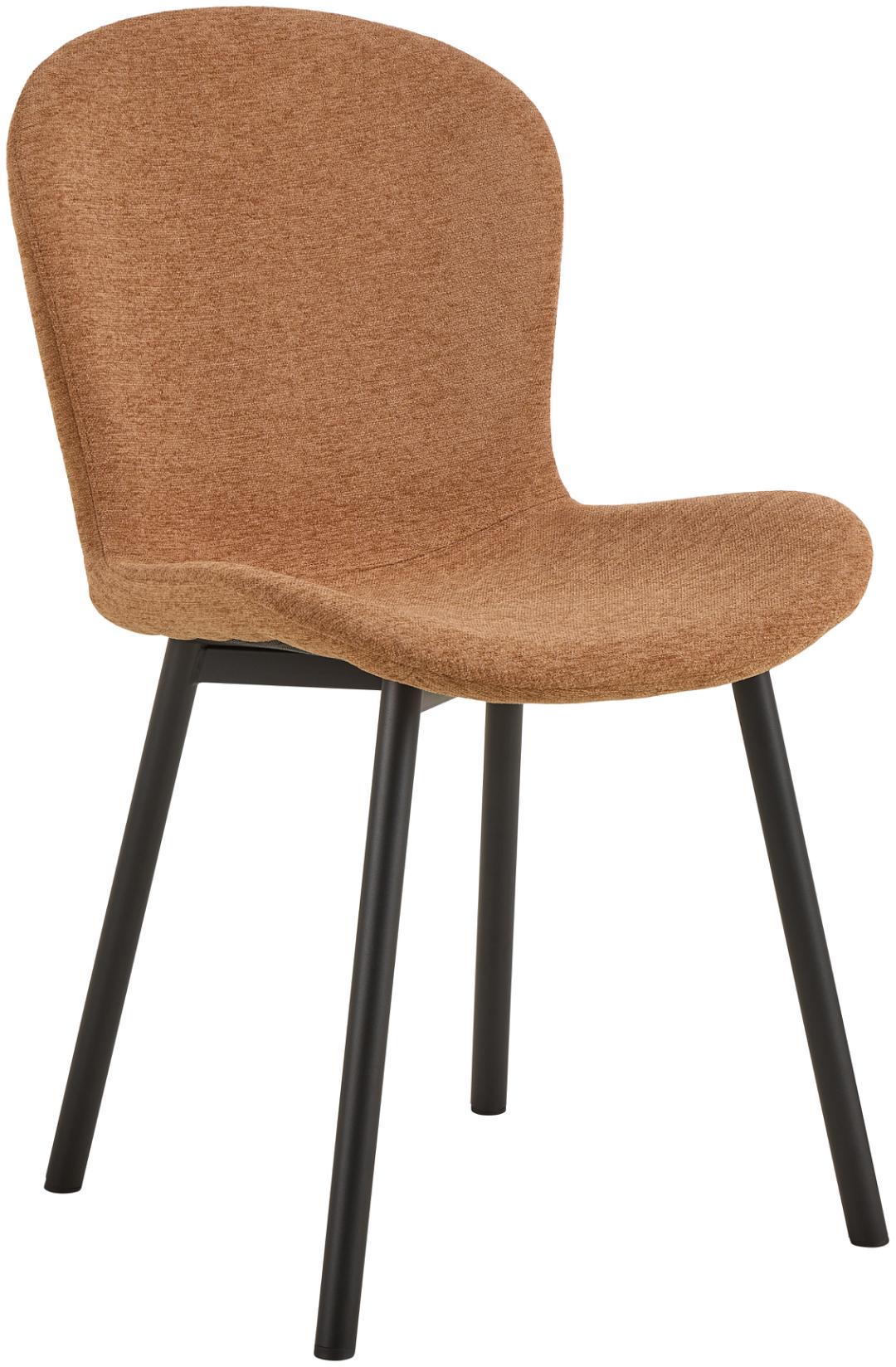 ACT NORDIC Esra spisebordsstol - terracotta stof og sort stål