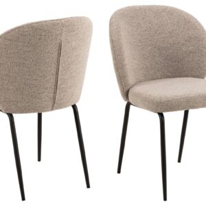 ACT NORDIC Patricia spisebordsstol - beige stof og sort stål