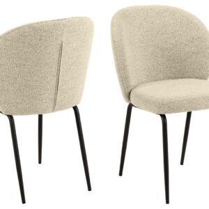ACT NORDIC Patricia spisebordsstol - creme stof og sort metal