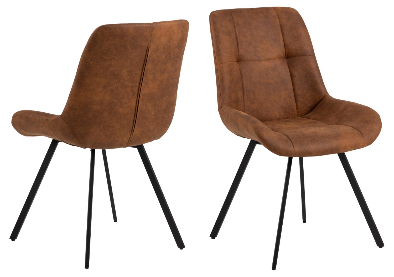 ACT NORDIC Waylor spisebordsstol - camel polyester og sort metal