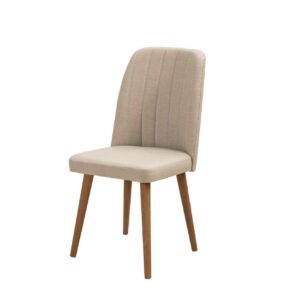 NORDVÄRK Vina 1005 spisebordsstol - creme stof og brun avnbøg