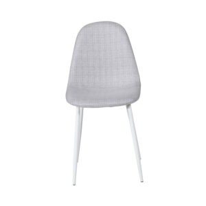 VENTURE DESIGN Polar spisebordsstol - lysegrå polyester og hvid metal