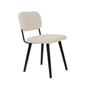 WHITE LABEL LIVING Jake spisebordsstol - offwhite bouclé og egetræ