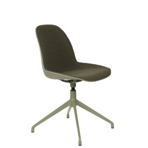 ZUIVER Albert Kuip spisebordsstol, m. drejefunktion - grøn polyester og grøn aluminium